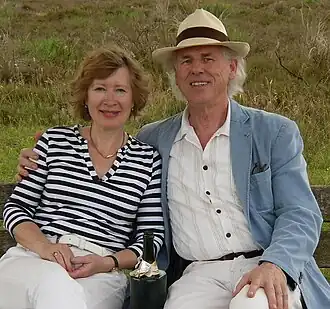 Hans Roelofsen met Reina Boelens op hun 40-jarige huwelijksdatum in 2012