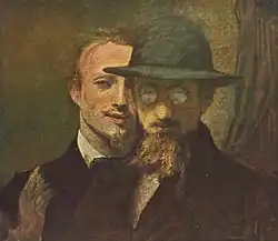 Zelfportret met Hans von Mareés, 1863, Neue Pinakothek, München