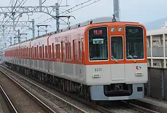 Hanshin-lijn op de kaart