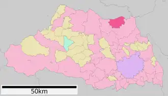 Situering van Hanyu in de prefectuur Saitama