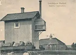 De vuurtoren in het begin van de 20e eeuw