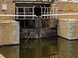 Sluisdeuren en brug naar de Zuiderhaven