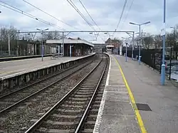 Het station gezien uit het oosten in 2013.