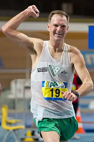 Van Beek wint zijn 43-ste Nederlandse snelwandeltitel, febr. 2011, Apeldoorn