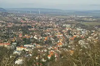 Zicht op Bad Harzburg vanaf de Kleine Burchtberg