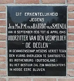 Plaquette in gemaal De Deelen te Haskerdijken