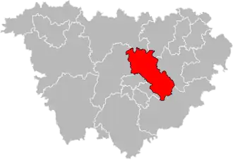 Locatie van het kanton