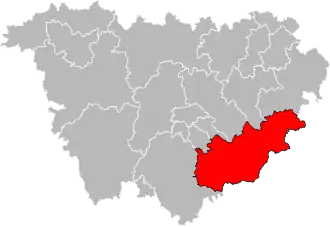 Locatie van het kanton