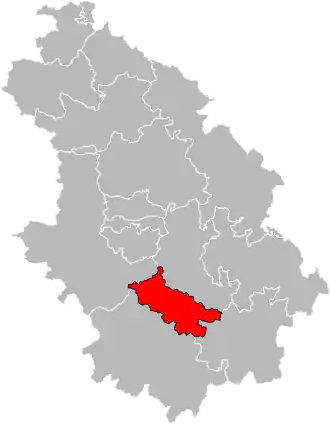 Locatie van het kanton