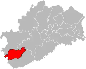 Locatie van het kanton