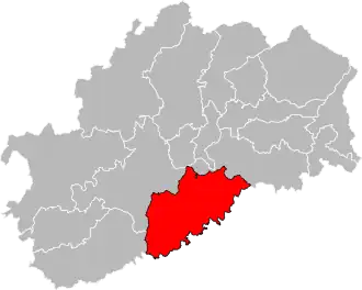 Locatie van het kanton