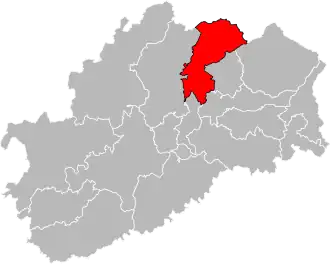 Locatie van het kanton