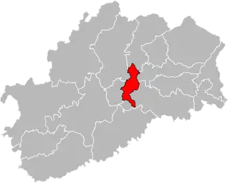 Locatie van het kanton