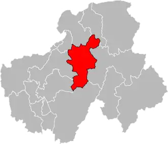 Locatie van het kanton