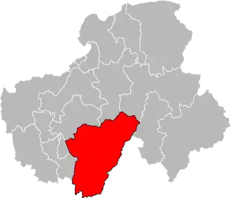 Locatie van het kanton