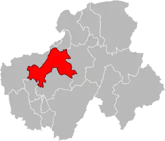 Locatie van het kanton