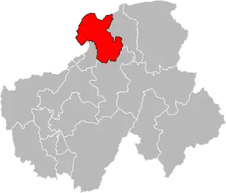 Locatie van het kanton