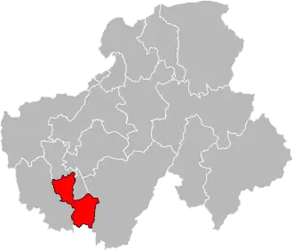 Locatie van het kanton