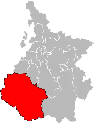 Locatie van het kanton