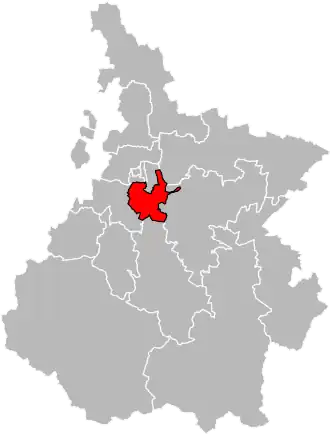 Locatie van het kanton