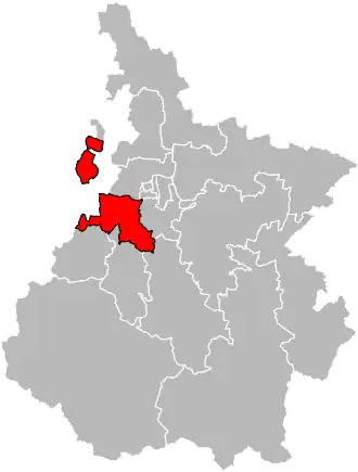 Locatie van het kanton