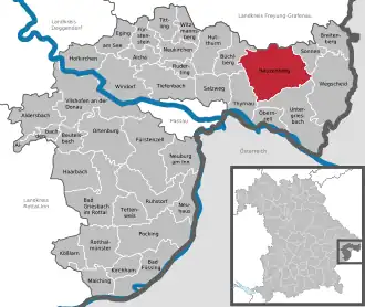 Kaart van Hauzenberg