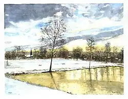 De vijver van het Kasteel van Havré