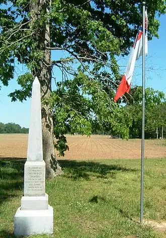 Zicht op het slagveld in oostelijke richting vanaf Enon Church