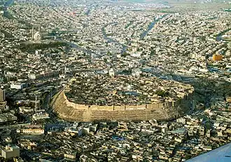 Luchtfoto van de Citadel van Erbil