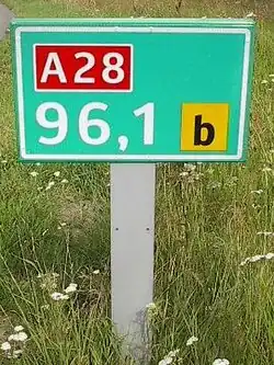 Aansluiting 20: Zwolle-Noord met hectometerpaal (richting Groningen)