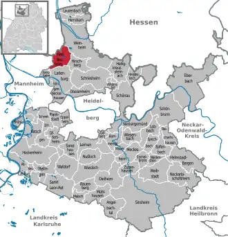 Kaart van Heddesheim
