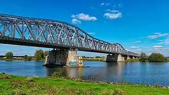 De spoorbrug in 2017