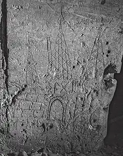 Detail 16e-eeuws graffito: Duitse Poort