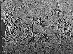 Detail 16e-eeuws graffito: kanonnier