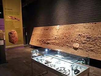 Doornsnede van een Romeins grindpakket