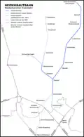 Kaart spoorlijntjes Heidekrautbahn