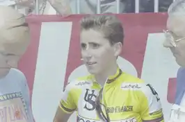 Heidi Van De Vijver na haar overwinning in het BK wielrennen op de weg in 1994 (collectie KOERS. Museum van de Wielersport)