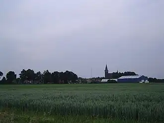 Zicht op Heikant, gezien vanuit de Absdalepolder.