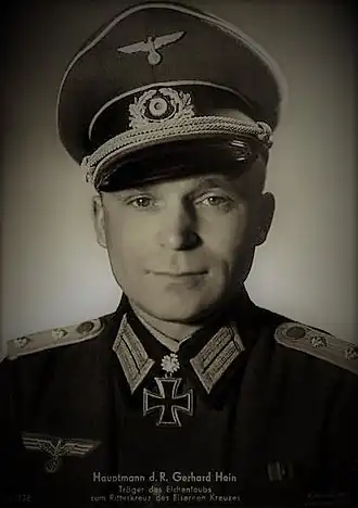 Hein afgebeeld op een kaart van de Reichspost in 1945