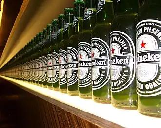 Bierflessen van Heineken