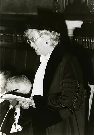 Nolthenius tijdens een promotie aan de Universiteit Utrecht in 1978