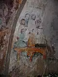 Frescoresten op het linker koorgewelf