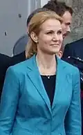 Helle Thorning-Schmidt, de nieuwe premier, kort na haar aanstelling als premier