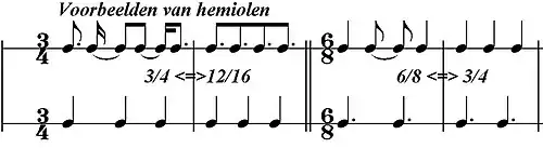 Voorbeelden van hemiolen