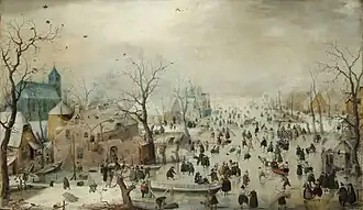 Winterlandschap met schaatsers, Hendrick Avercamp