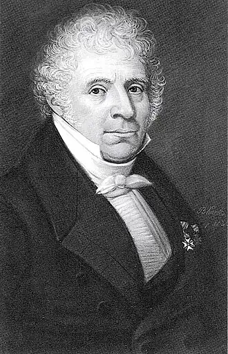 Hendrik Nierstrasz geportretteerd door B. Kunst in 1840