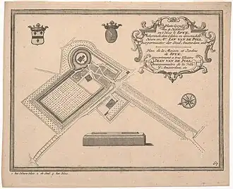 Grondplan van buitenplaats en Huis te Spijk