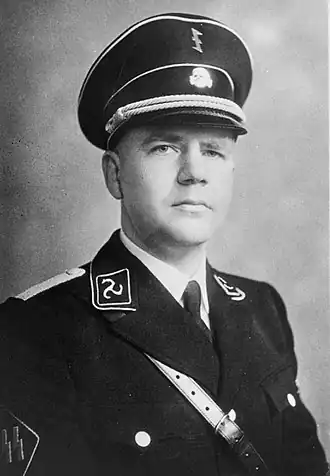 Feldmeijer in het uniform van de Nederlandsche SS