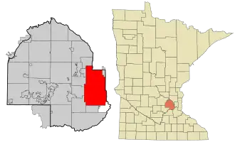 Locatie van Minneapolis