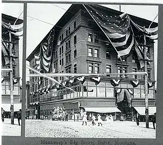 Hennessy's warenhuis in Butte, Montana, circa 1908